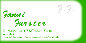 fanni furster business card